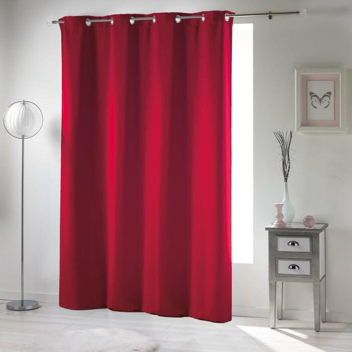 RIDEAU A OEILLETS 135X240M OCCULTANT UNI OCCULT CARMIN