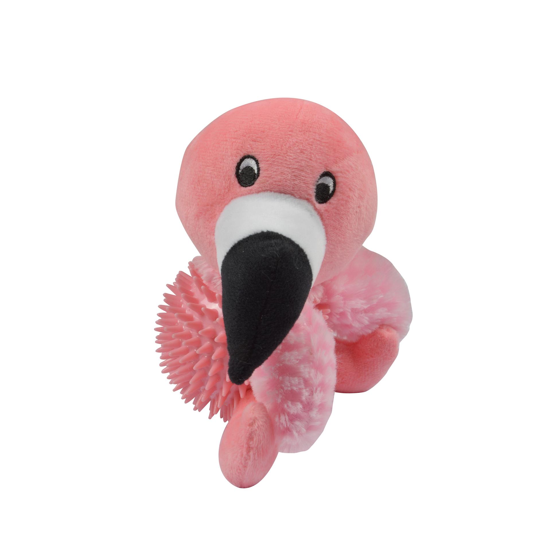 JOUET FLAMANT ROSE SONORE BALLE 10X10X16.5CM LES EXOTIQUES