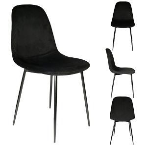 CHAISE VELOURS COTELE GIULIA NOIR