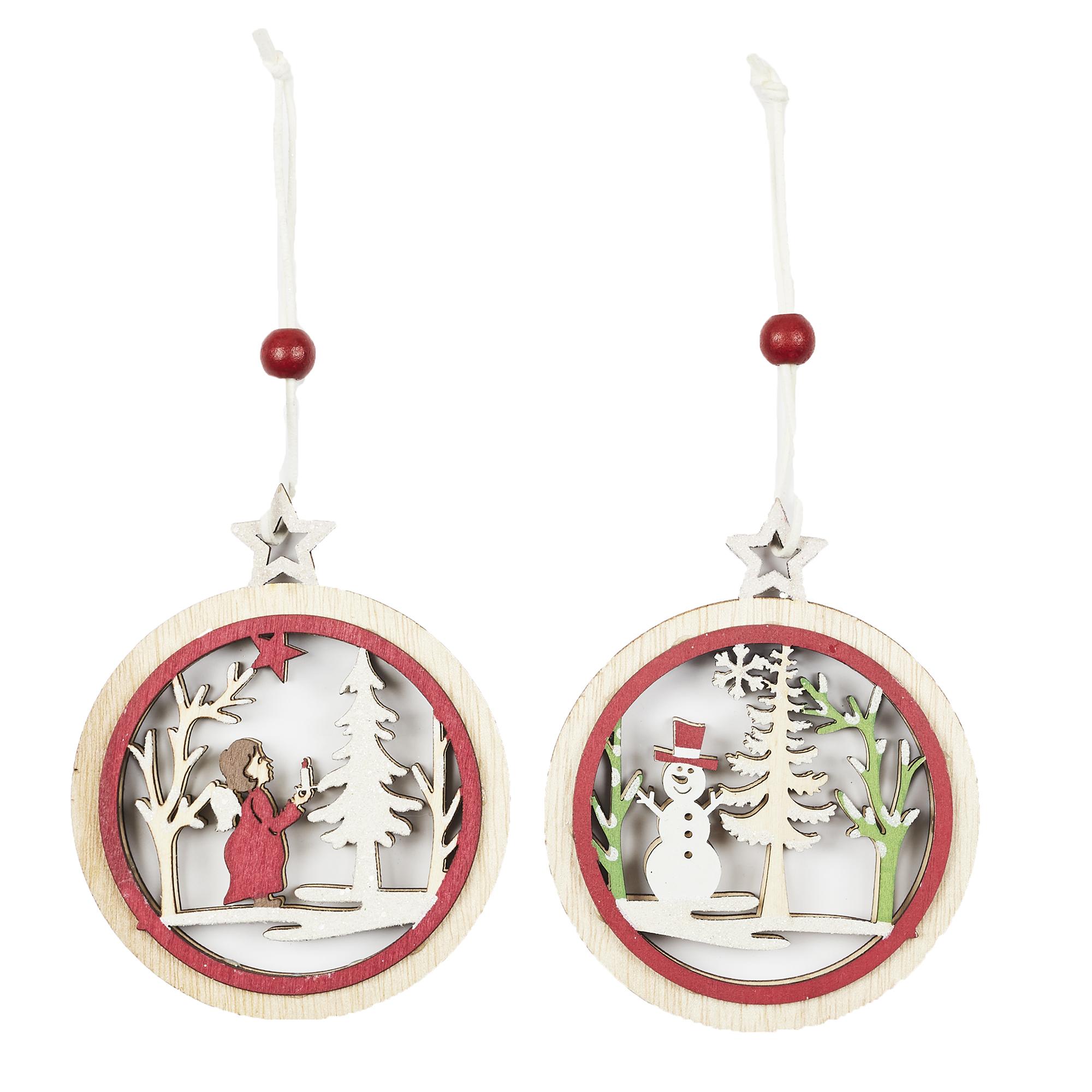 SUSPENSION RONDE CONTOUR ROUGE AVEC SCENE