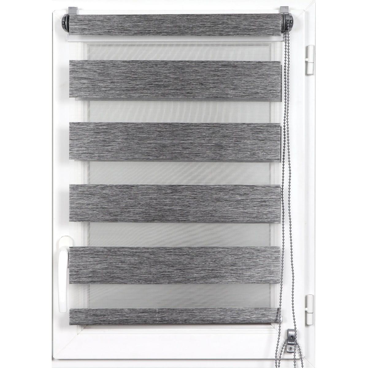 STORE ENROULEUR LUMIERE NUIT 120X180CM CHINE NOIR ARGENT