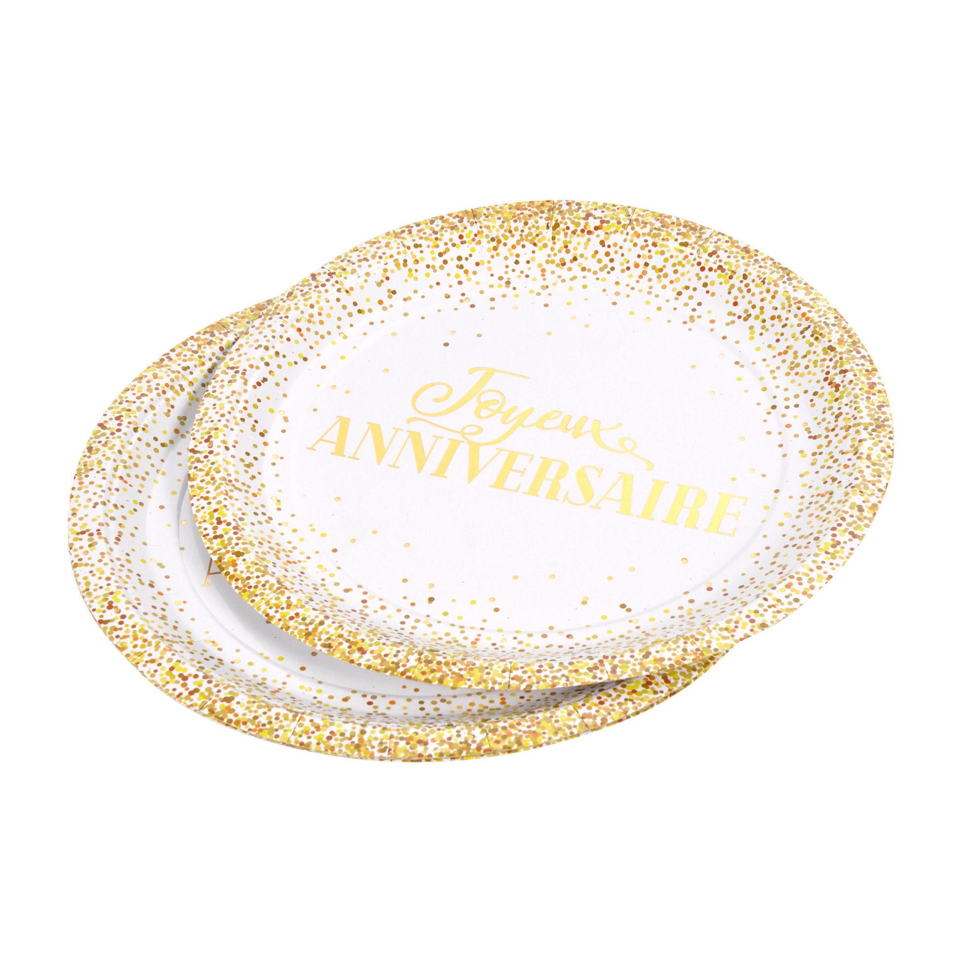 SET 6 ASSIETTES GOLD D.23CM