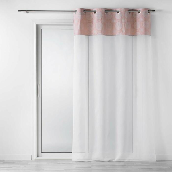 PANNEAU A OEILLETS 140X240CM TOP COTON IMP SIBEL ROSE