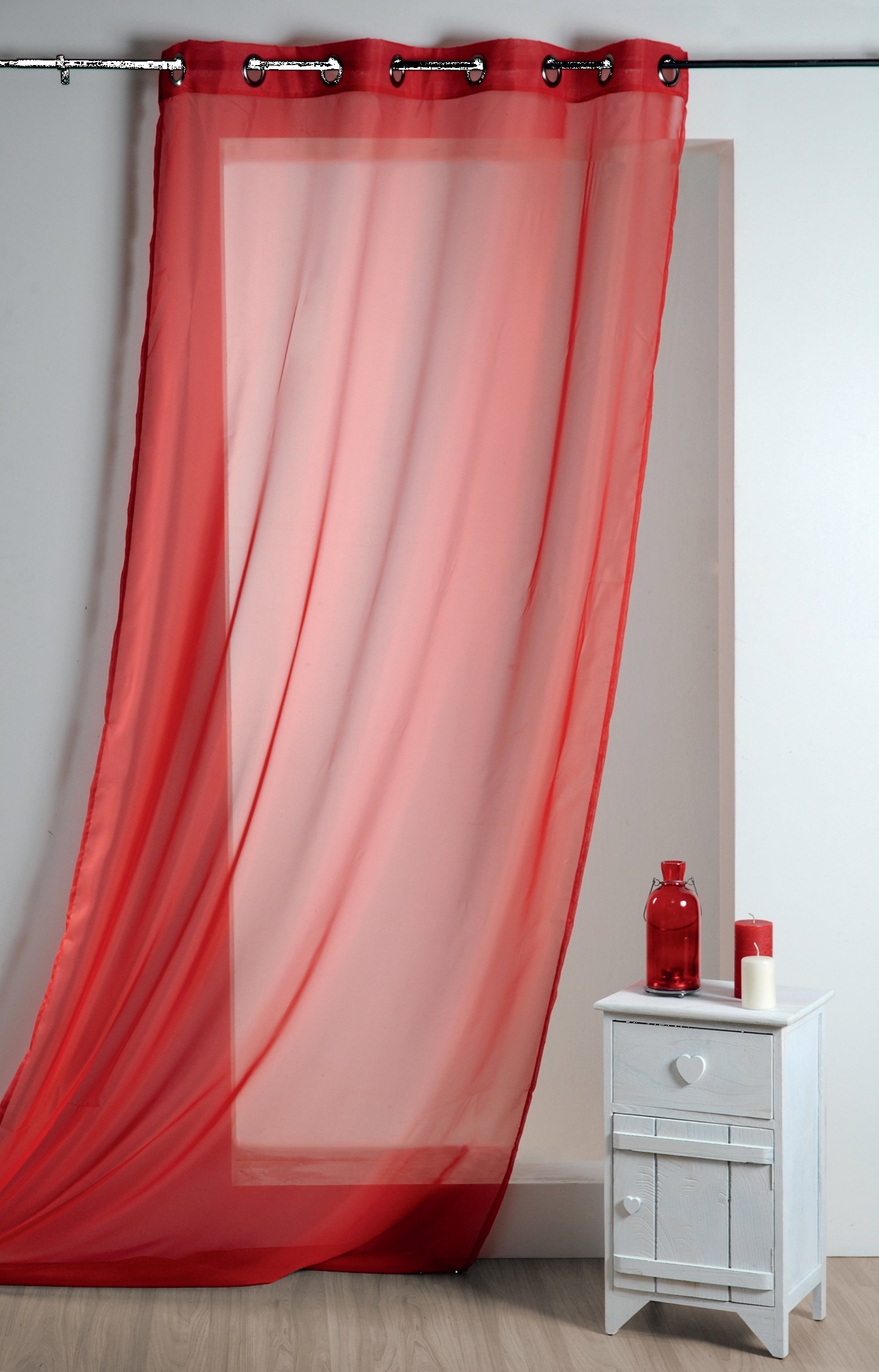 LISA VOILE 135X260 ROUGE