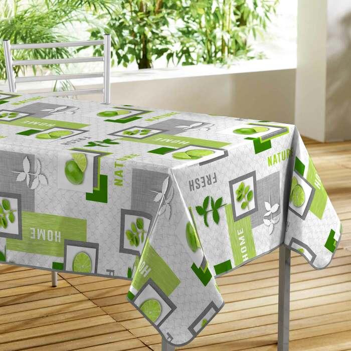 NAPPE RECTANGLE 140X240 CM PVC PHOTOPRINT LEMON GREEN