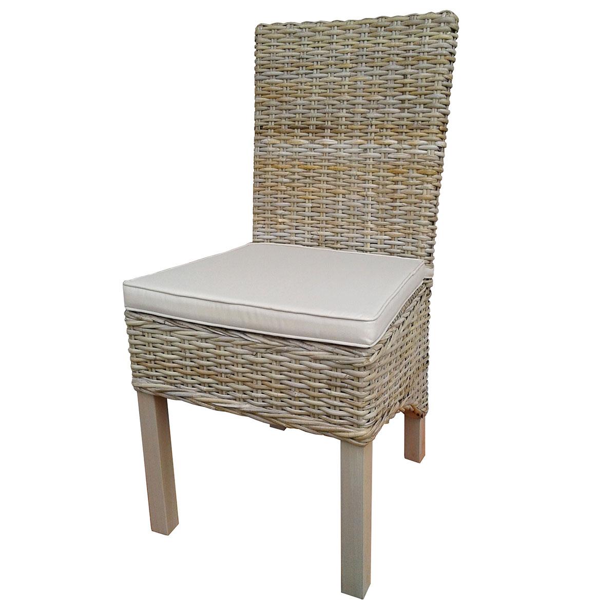 PIDIE CHAISE ROTIN AVEC COUSSIN BEIGE