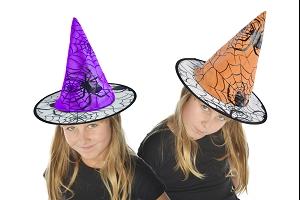 CHAPEAU DE SORCIERE MOTIF ARAIGNEE 33X28 CM ENFANT