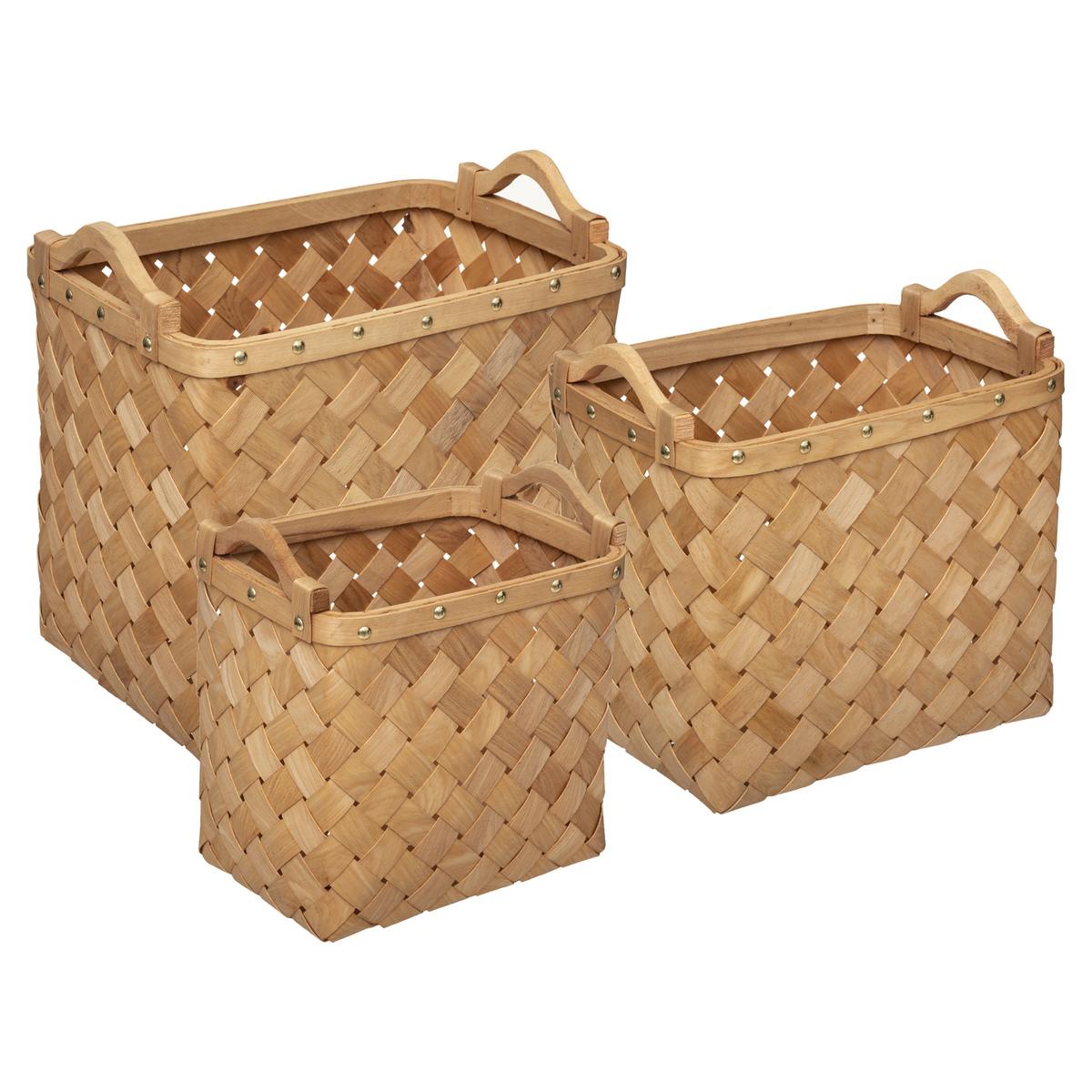 PANIER BOIS CLAIR RECTANGLE D.31.2X23.5X25.5CM