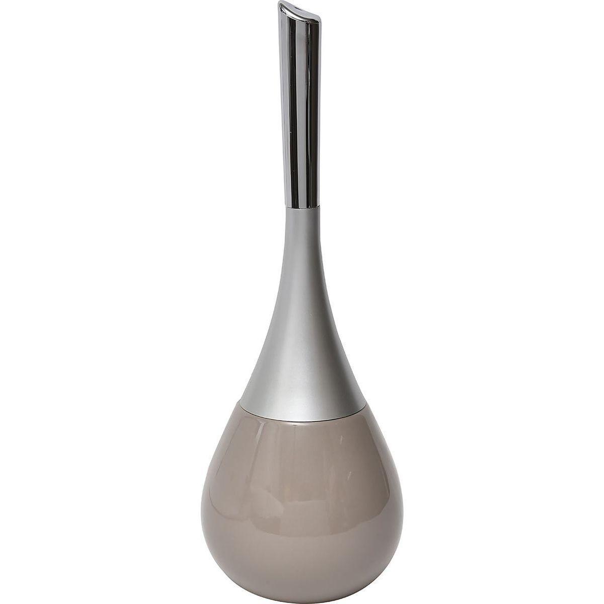 BROSSE WC GRES FORME GOUTTE D EAU TAUPE