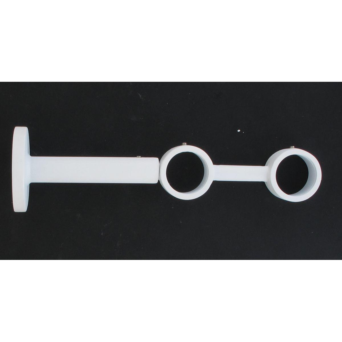 SUPPORT DOUBLE EXT D28 190 MM X1 BLANC MAT