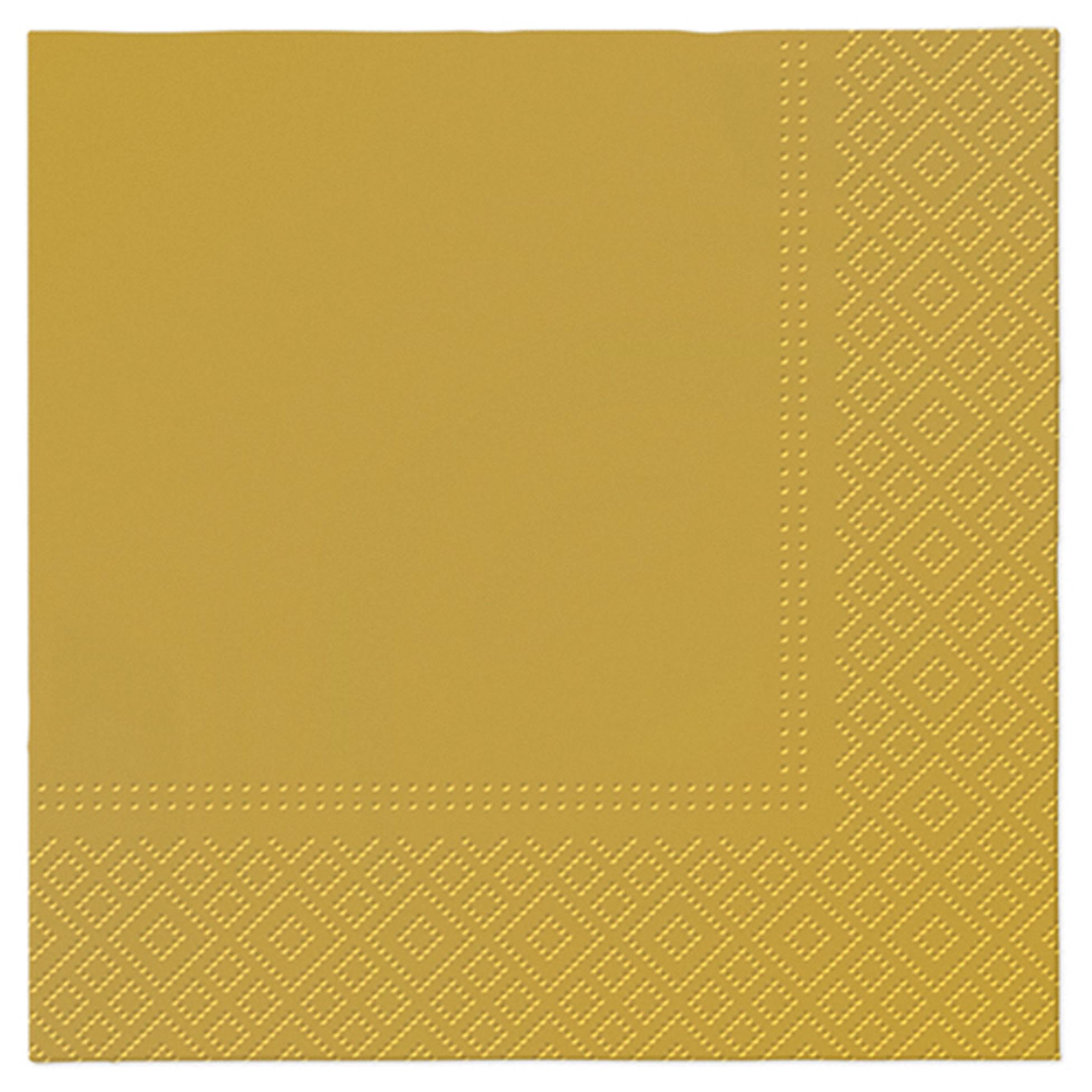 SET 20 SERVIETTES 3 PLIS 33X33CM OR
