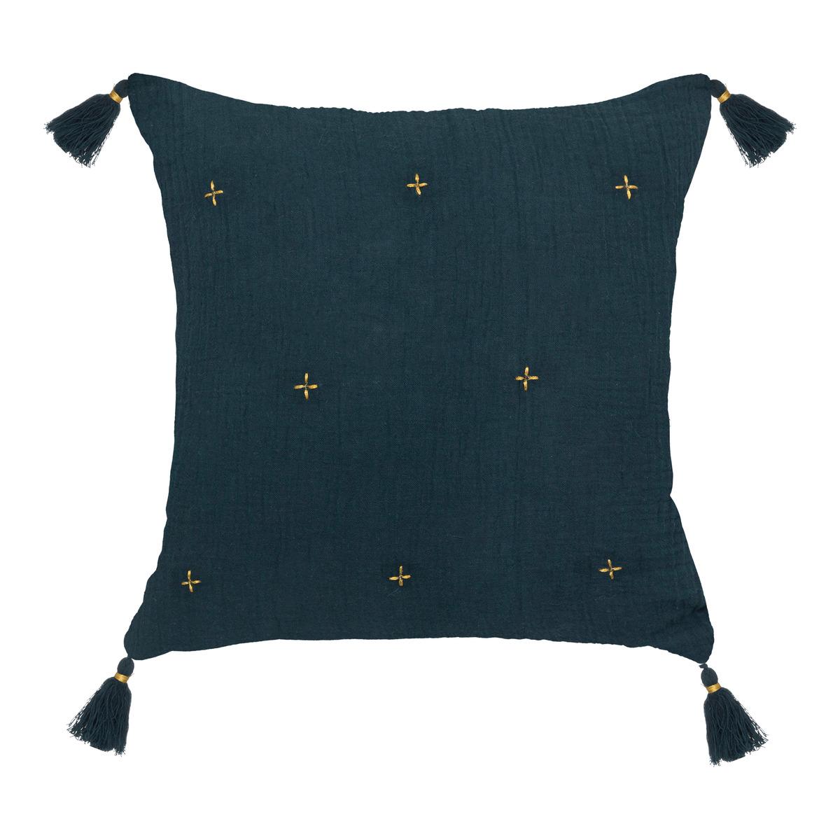 COUSSIN GAZE BRODE OR BLE 40X40CM