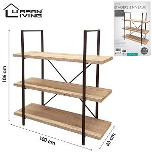 DOCK BIBLIOTHEQUE 3 ETAGERES 100X33X106CM