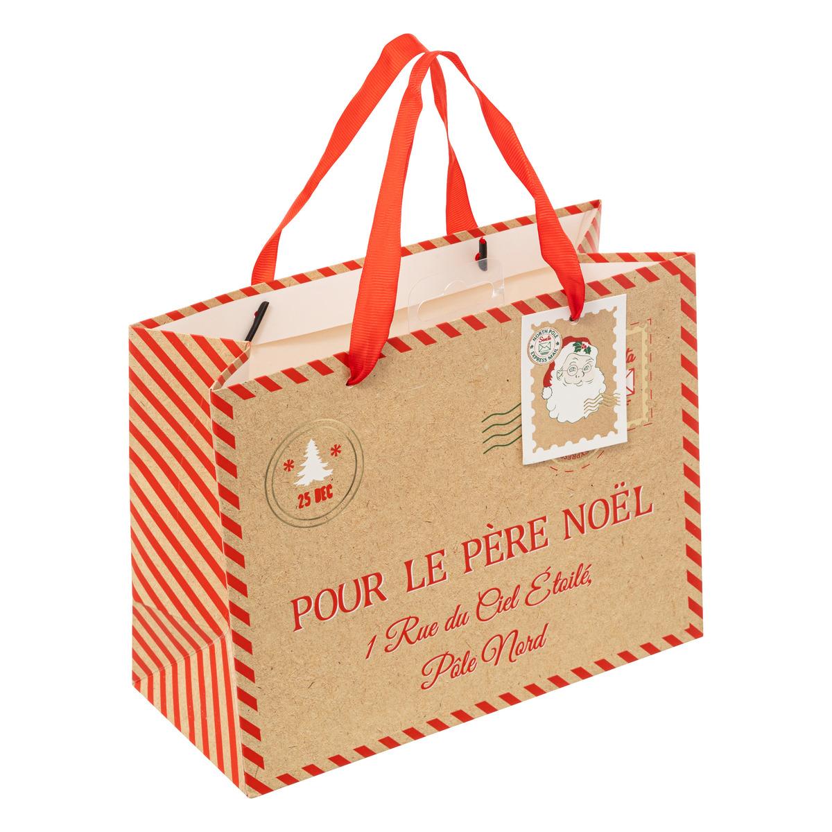 SAC CADEAU CHER PERE NOEL D.22.9X9.8X17.8CM