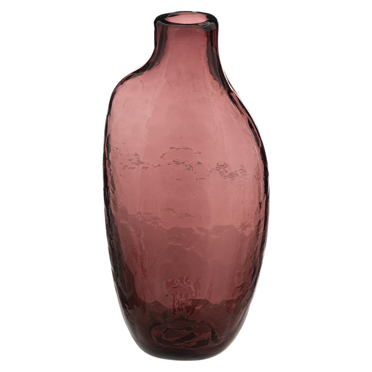 SOLIFLORE IRREGULIER VERRE PRUNE H.20CM