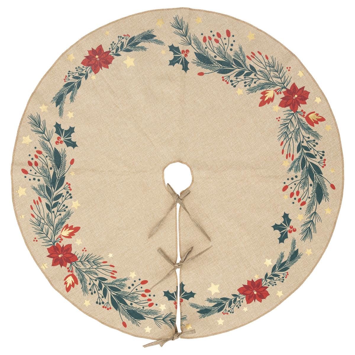 TAPIS SAPIN POINSETTIA D.90CM