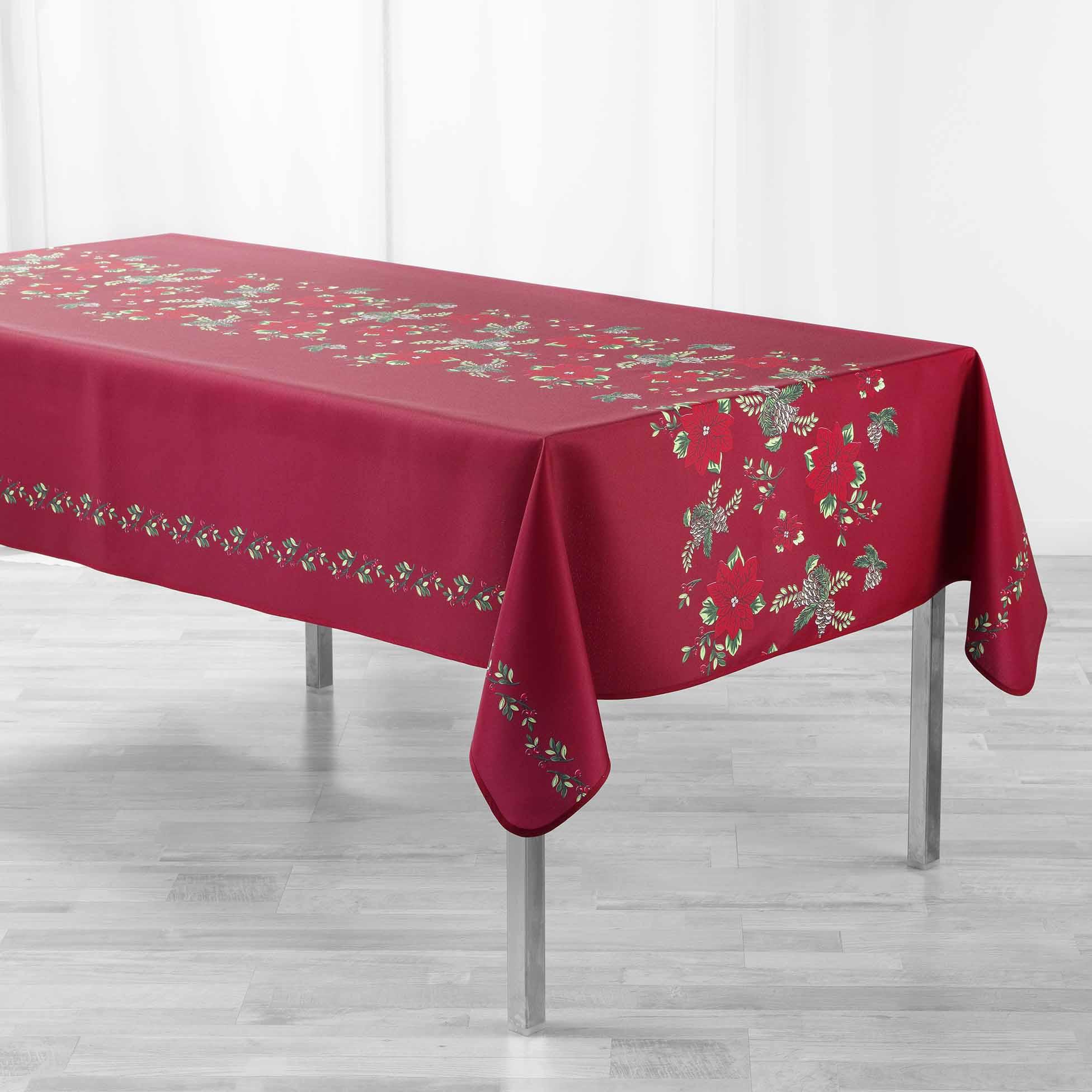 NAPPE RECTANGLE 150X240CM IMPRIME ISADORA ROUGE