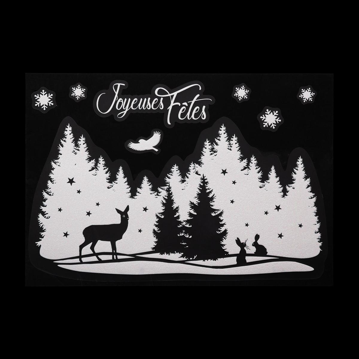 DECO VITRE PAYSAGE PAILLETTE 29X40CM