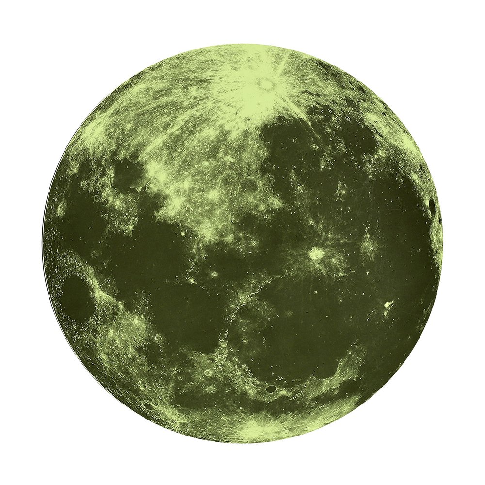 Autocollant phosphorescent Lune 
