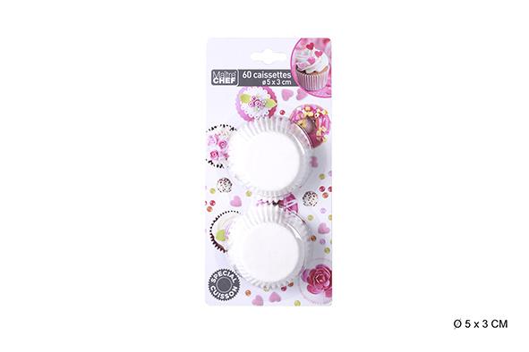 CAISSETTE BLANC D.5X3CM X60PCS