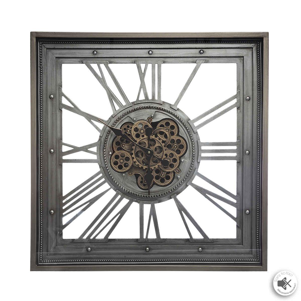 PENDULE METAL MECANIQUE CARRE D.80X80CM