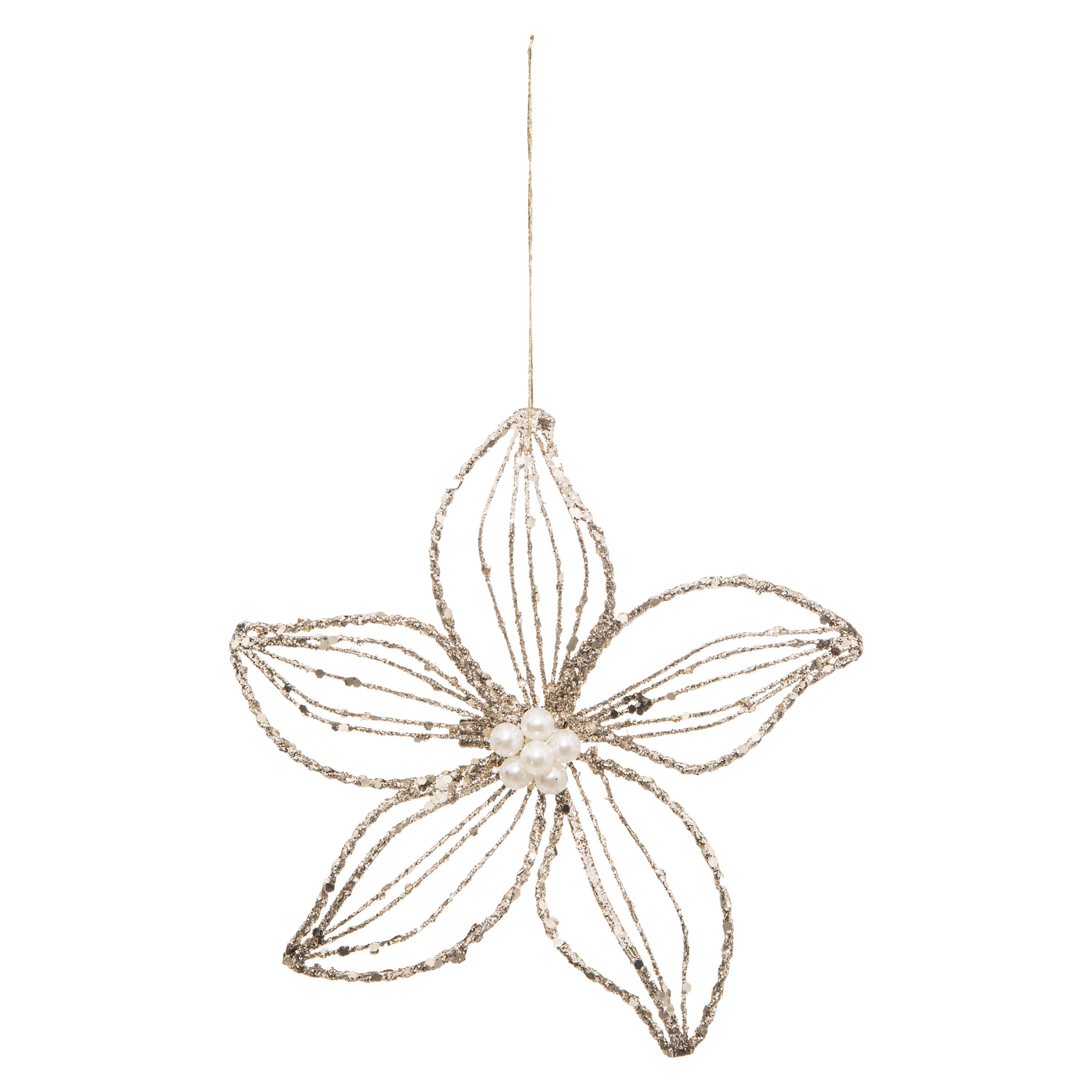SUSPENSION METAL FLEUR PAILLETTEE