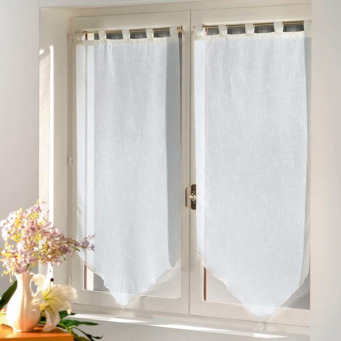 PAIRE POMPON PASSANTS 2X45X90CM LUMINEA BLANC