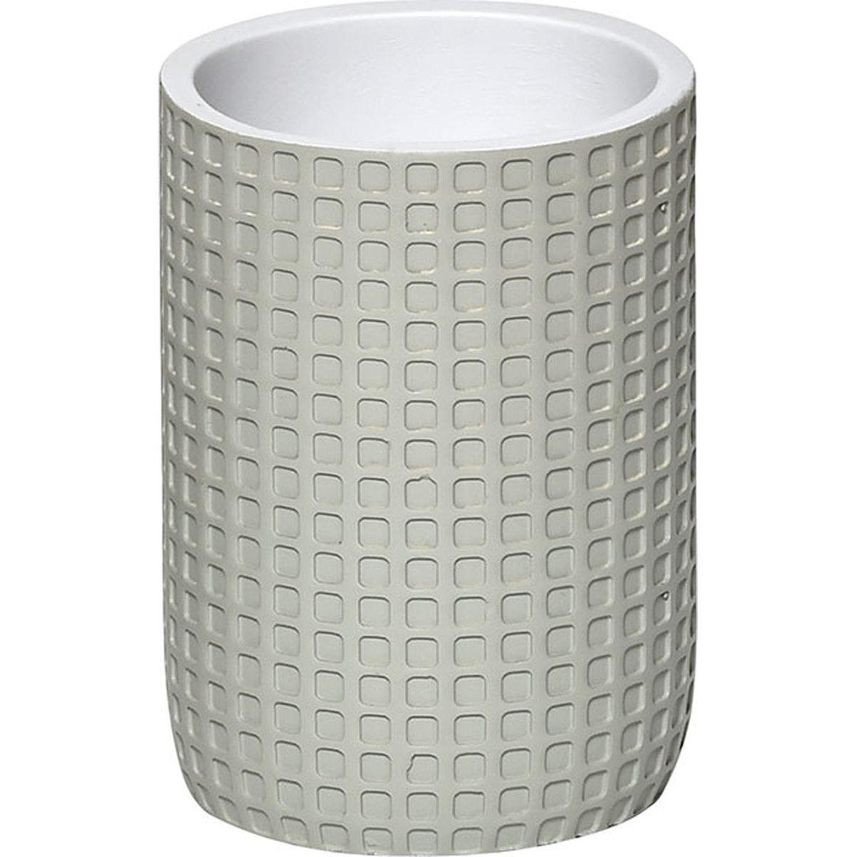 GOBELET POLYRESINE MOTIF CARRE VERT SAUGE