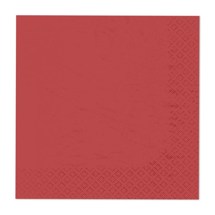 SET 20 SERVIETTES COCKTAIL 3 PLIS 25X25CM ROUGE