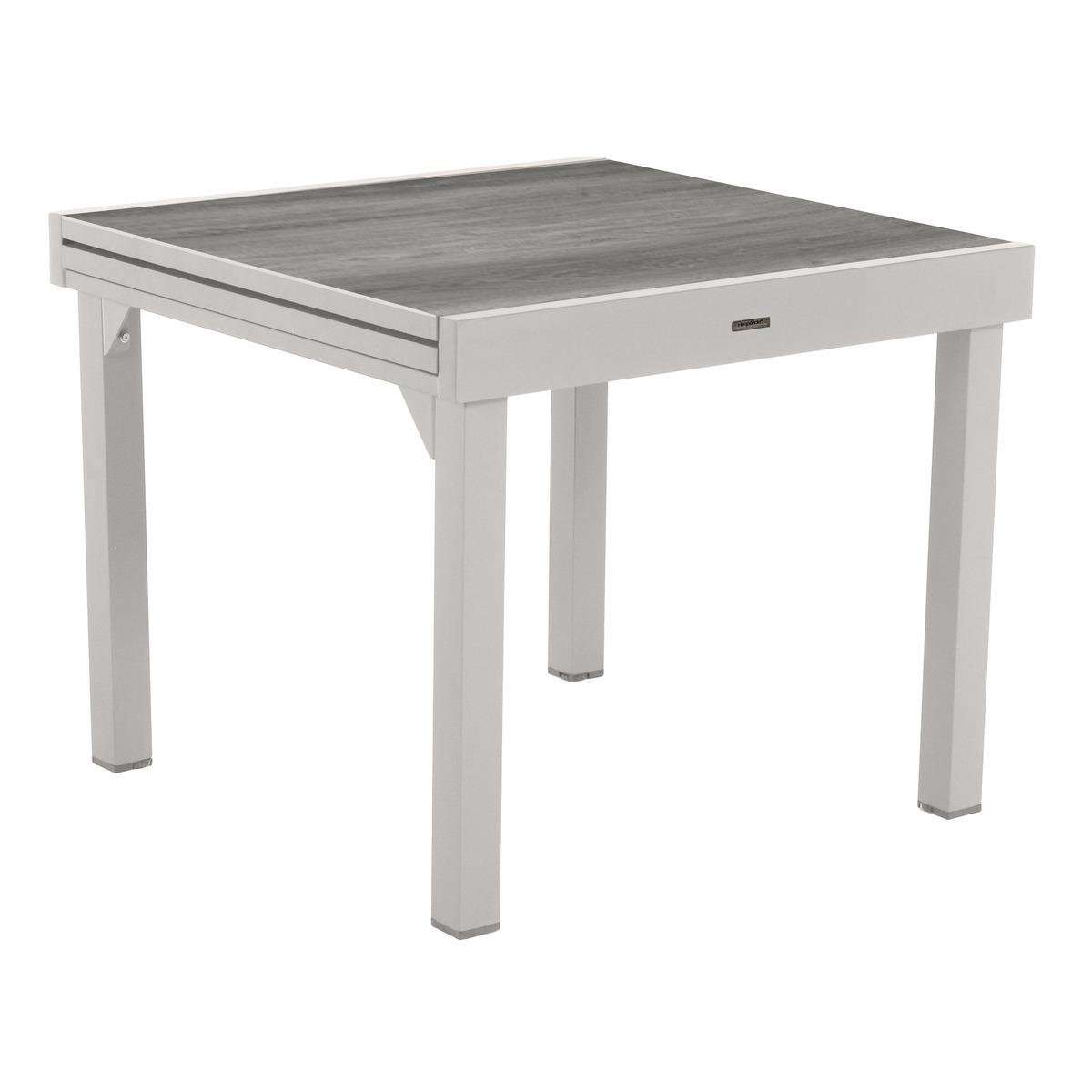 TABLE PIAZZA EXTENSIBLE ALUMINIUM SMOKE 8 PLACES