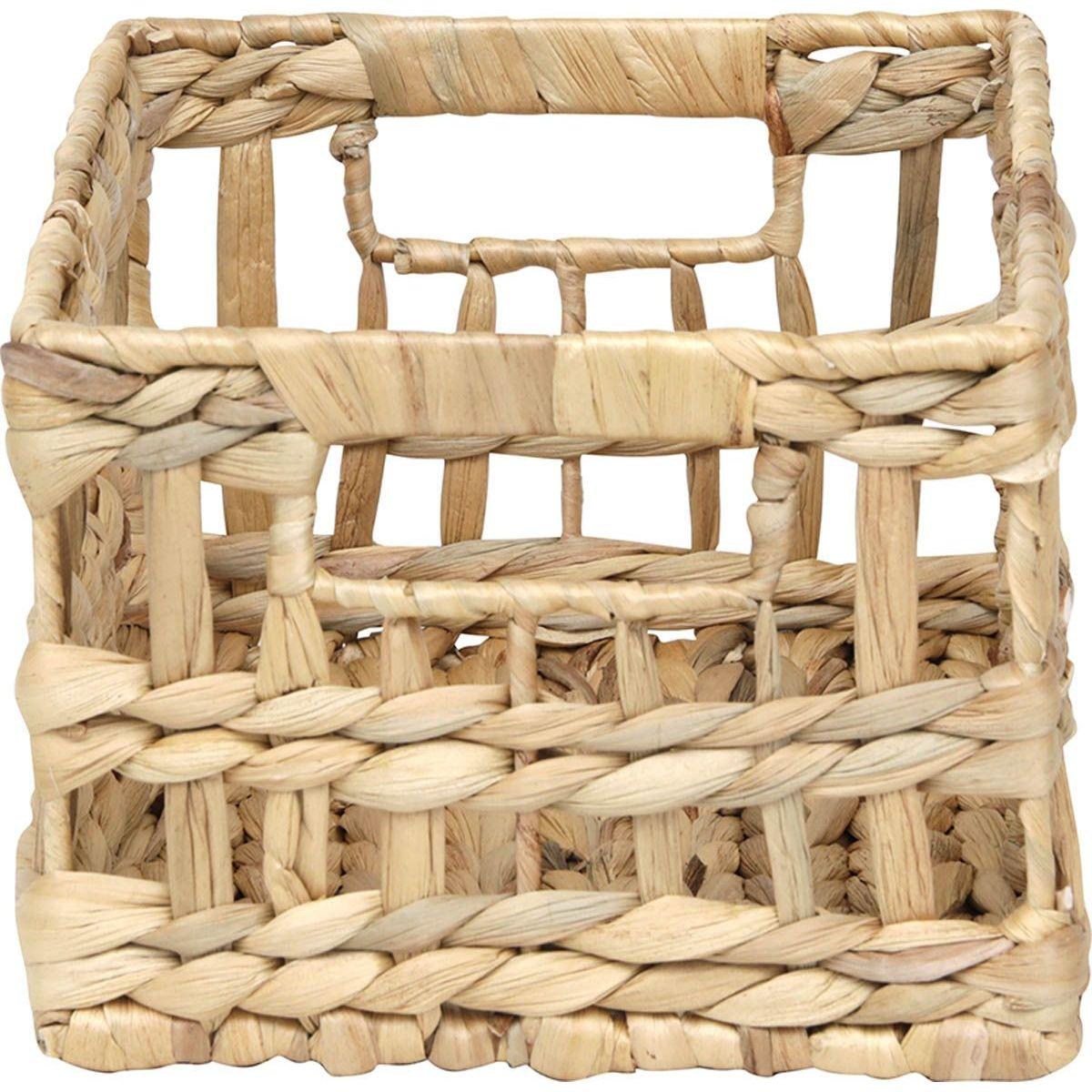 PANIERE RECTANGULAIRE PM AJOUREE MATIERE VEGETALE NATUREL