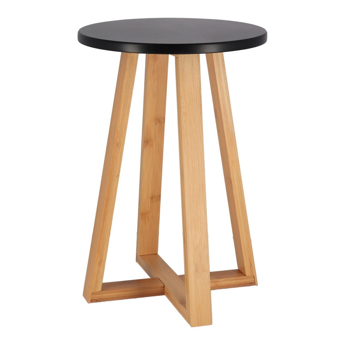 TABOURET PIEDS BAMBOU ET PLATEAU NOIR BAMBOU