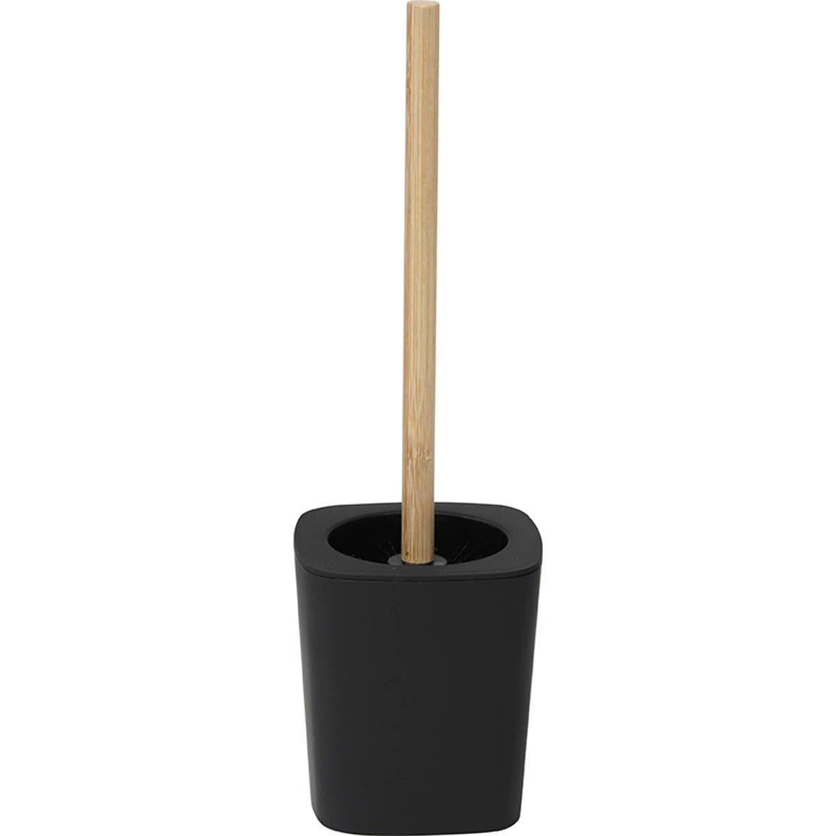 BROSSE WC RUBBER ET ABS ET TIGE BAMBOU NOIR