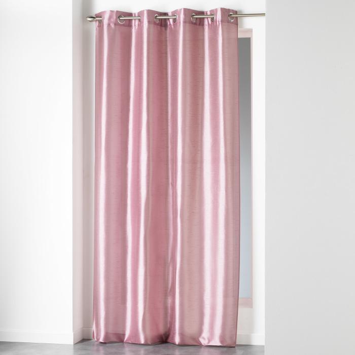 RIDEAU A OEILLETS 140X240CM SHANTUNG UNI SHANA ROSE