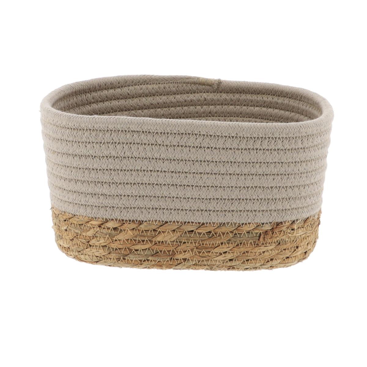 PANIER RECTANGULAIRE 21X13X12CM TAUPE NATUREL