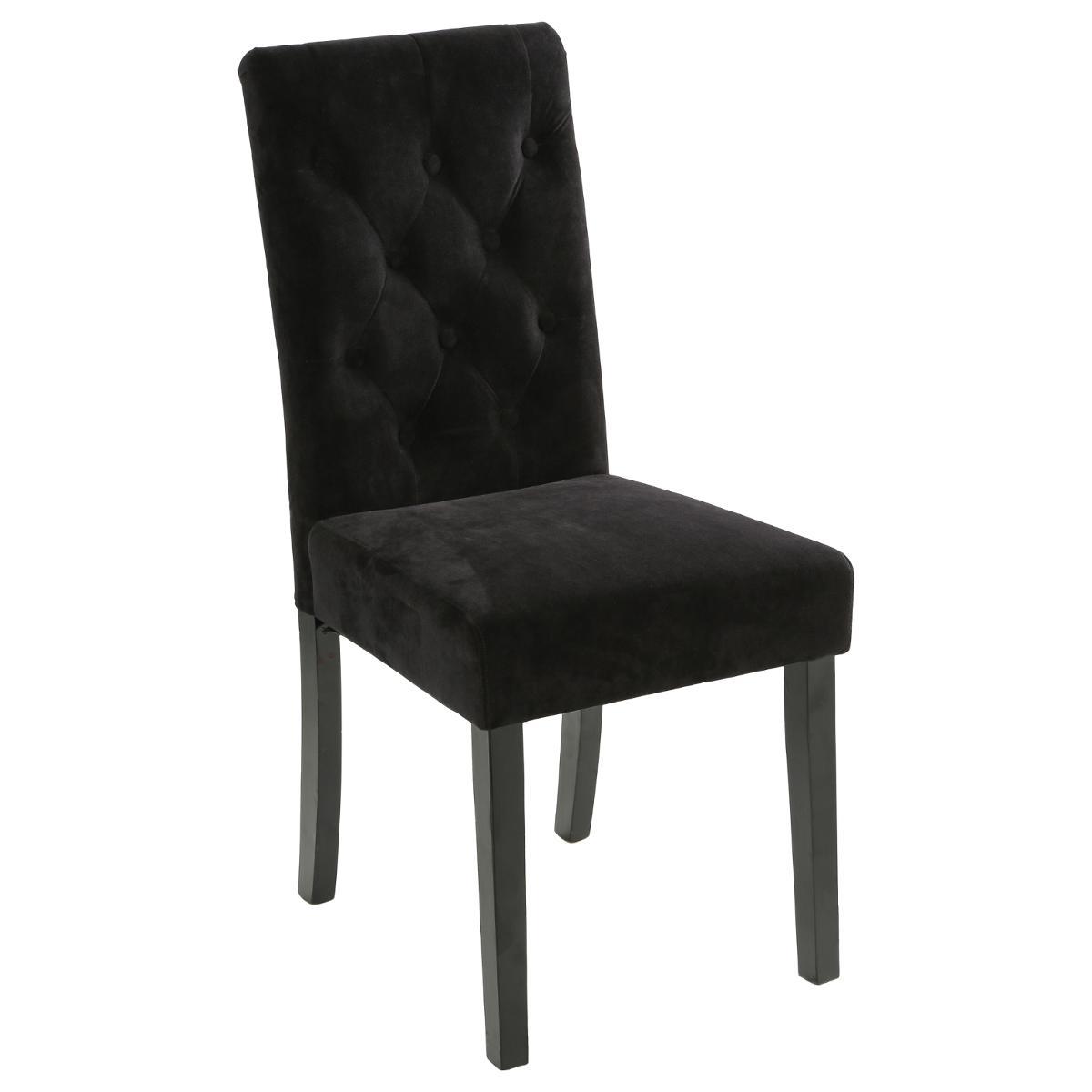 CHAISE VELOURS NOIR CLEVA