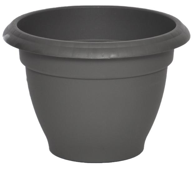 POT FLEUR RESINE CAMPANE D 29CM GRIS PAILLETE