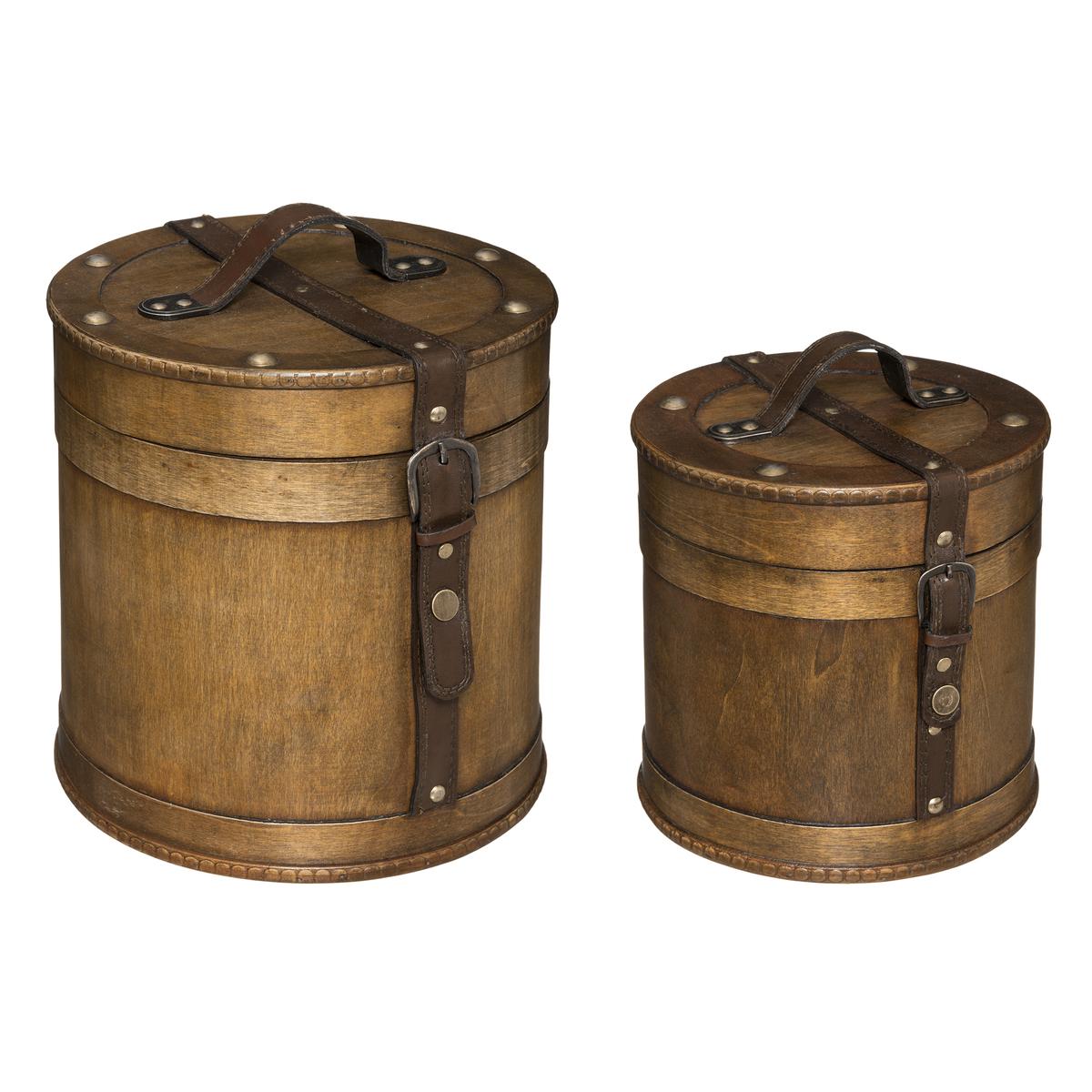 BOITE BOIS BRUCE MARRON D.26X25CM