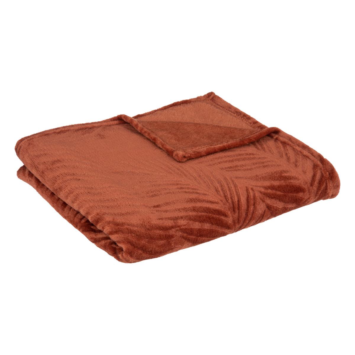 PLAID FLANEL BRUSH ZOA TERRACOTTA 125X150CM