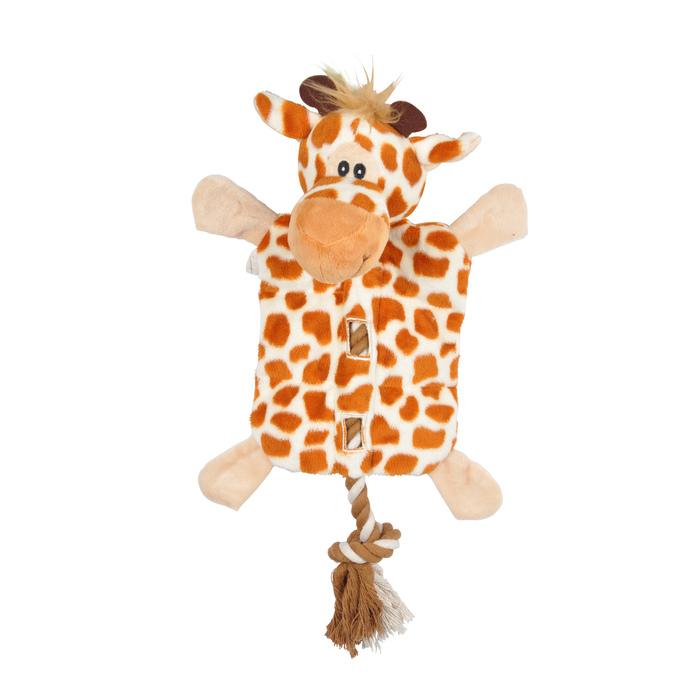 JOUET PELUCHE GIRAFE ET CORDE SONORE 37CM LES FEROCES