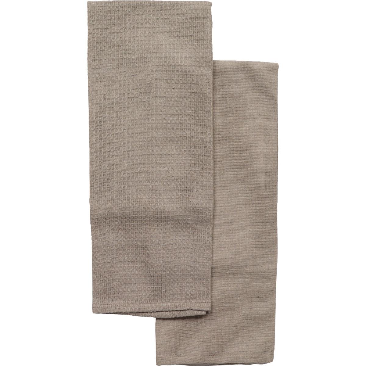 SET 2 TORCHONS JUSTIN 50X70CM COTON TAUPE