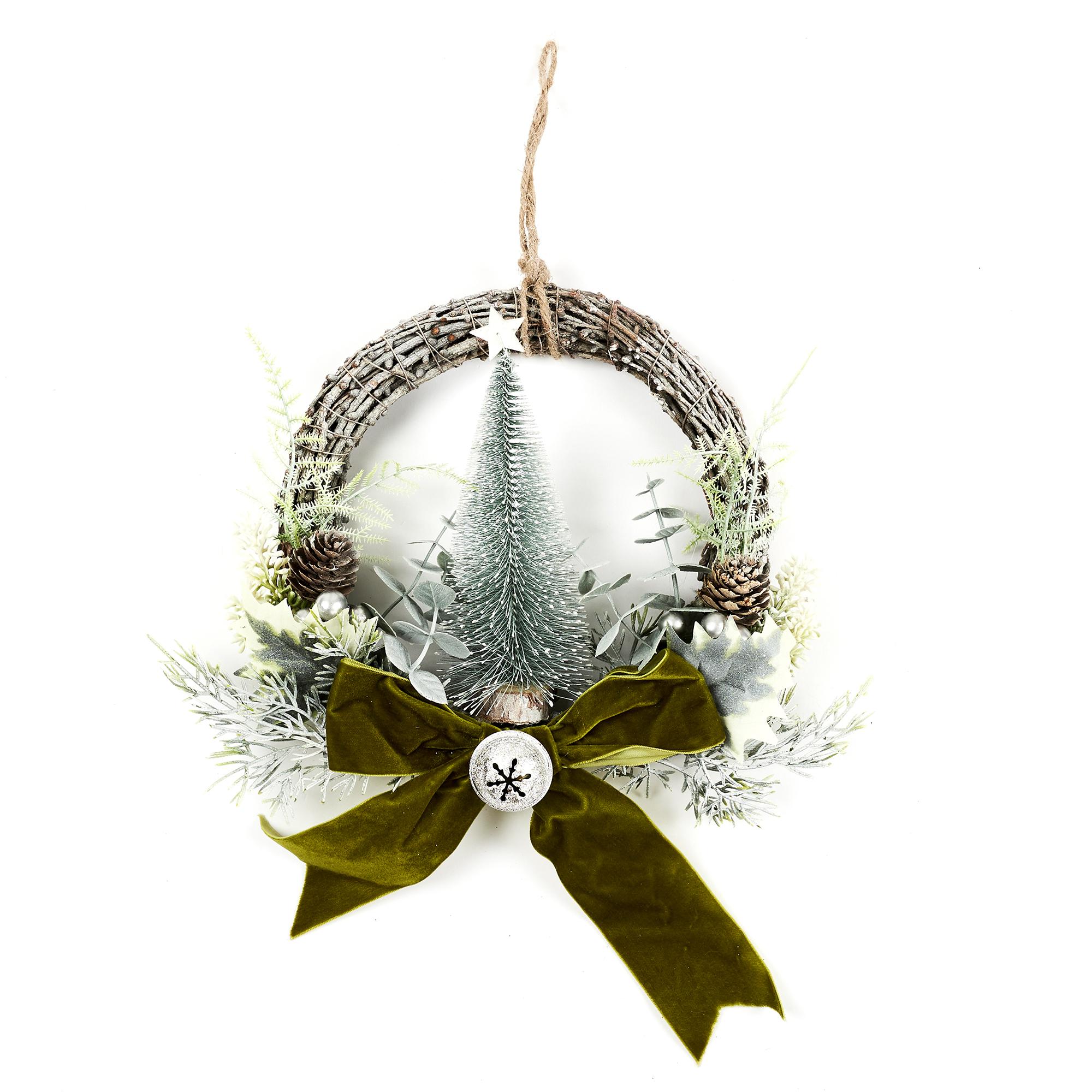 SUSPENSION COURONNE AVEC RUBAN 23CM