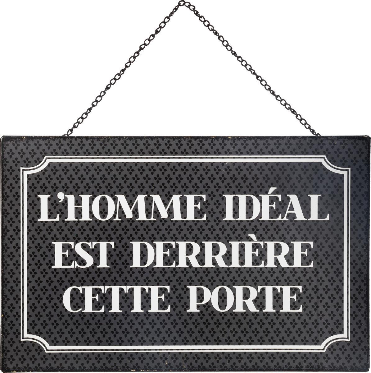 PLAQUE METAL CHIC 28X18CM