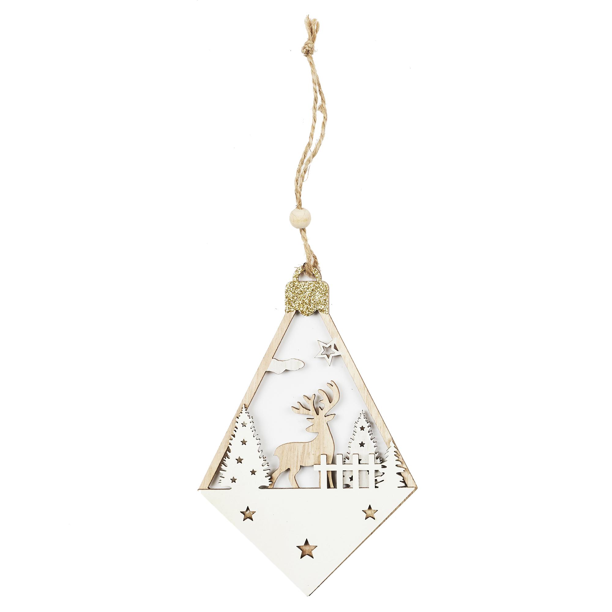 SUSPENSION AJOURE LOSANGE SCENE RENNE