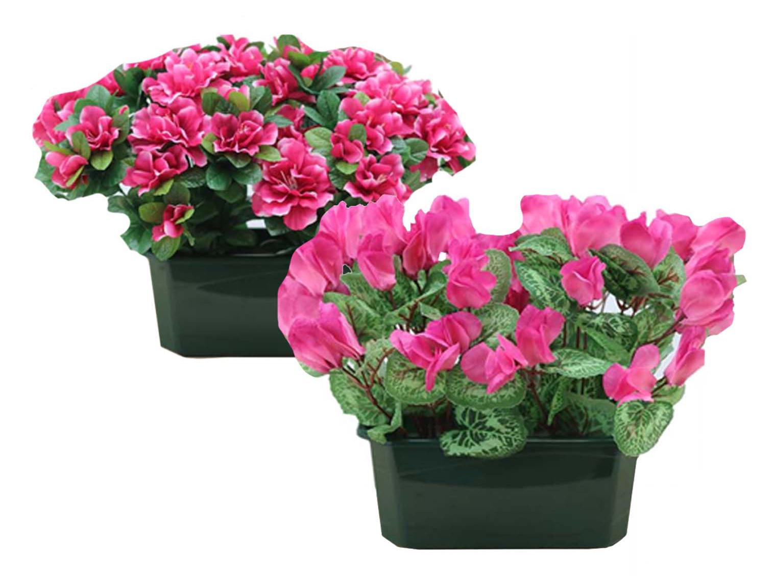 JARDINIERE AZALEES OU CYCLAMENS H.28CM