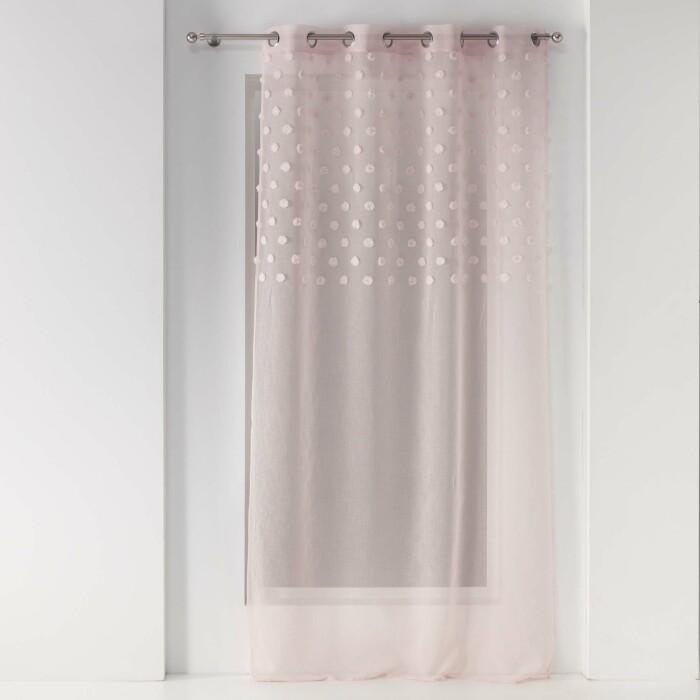 PANNEAU A OEILLETS 140X240CM TOP POMPONS MELUSINE ROSE