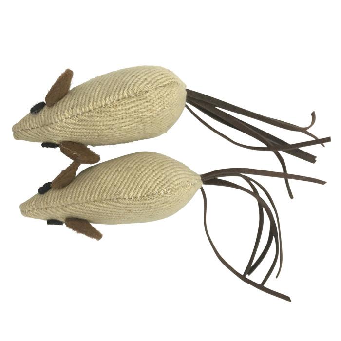 SET 2 SOURIS 14CM ECRU
