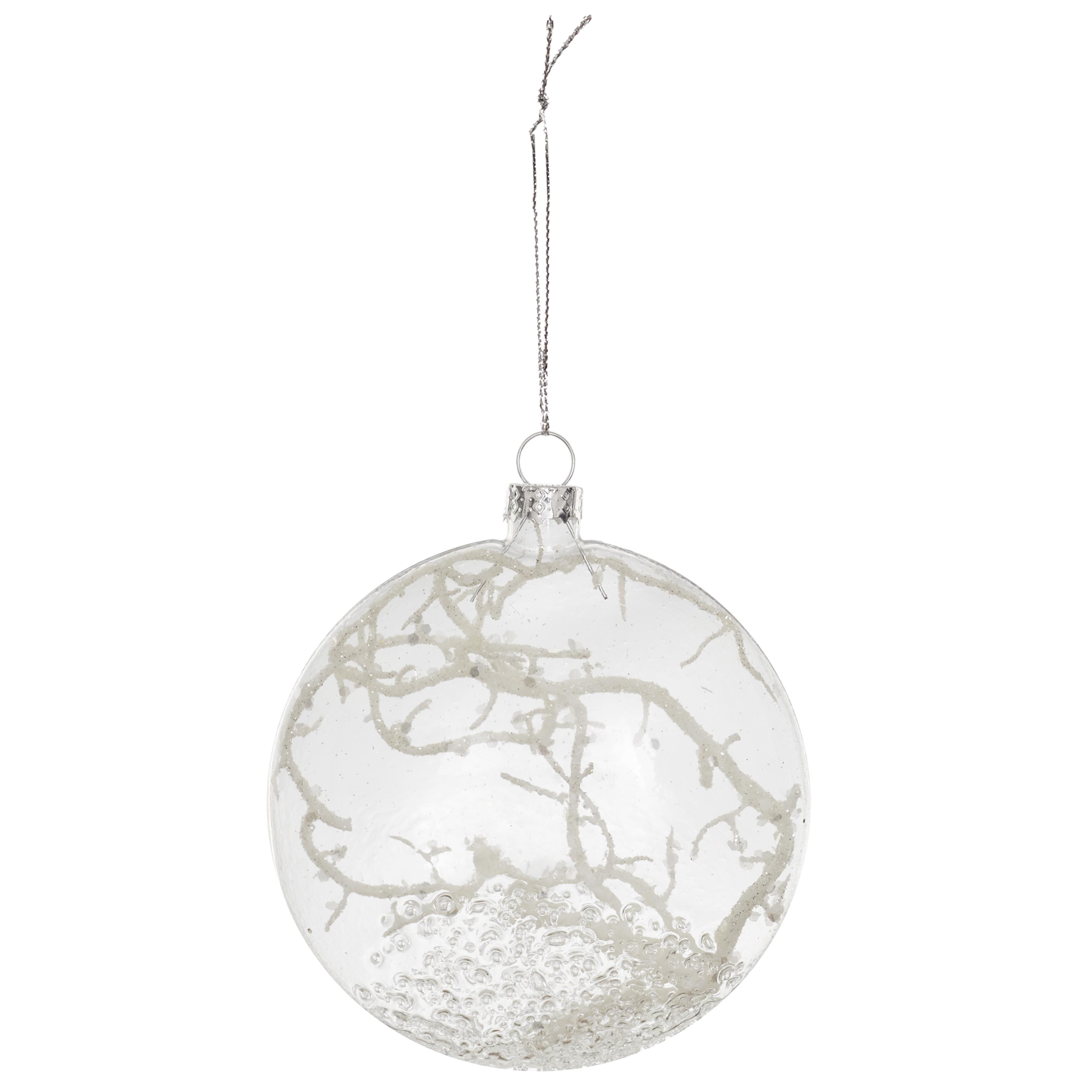 BOULE AVEC BRANCHES DOREES 8CM