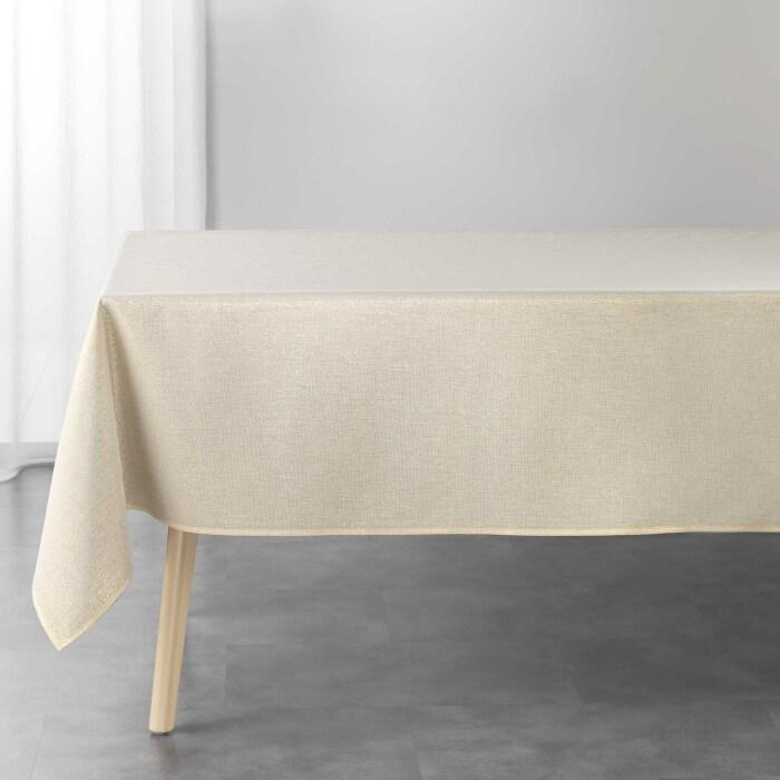 NAPPE 140X240 CM POLYESTER UNI METALLISE SILVERY LIN OR
