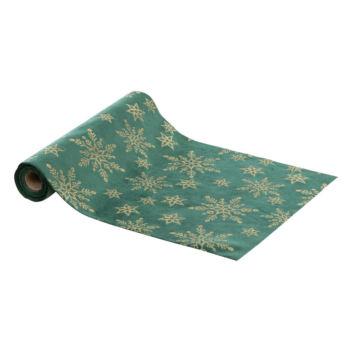 TISSU VELOURS VERT PAILLETTE 28X300CM